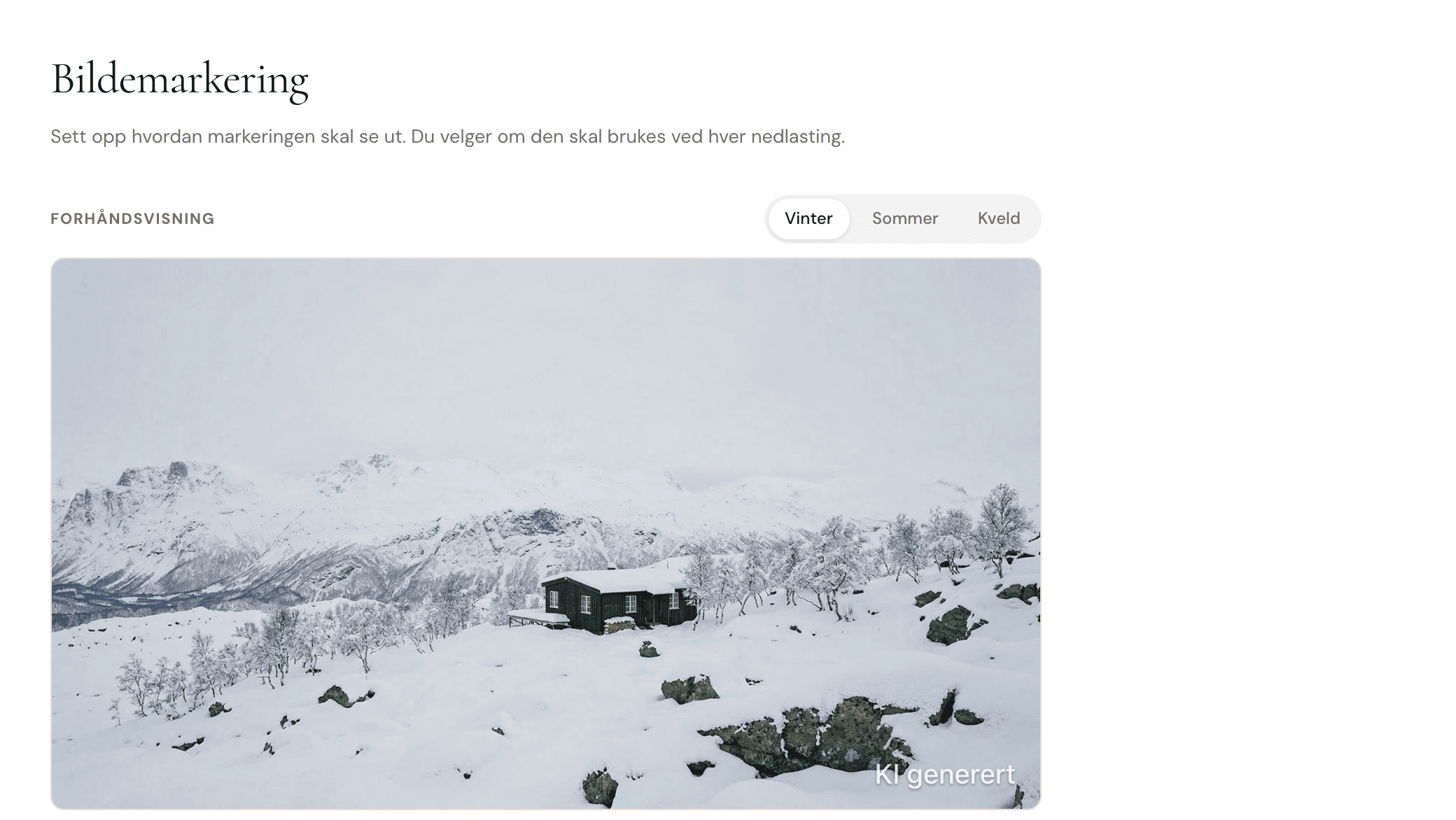 Vevera merkingsdesigner - forhåndsvisning